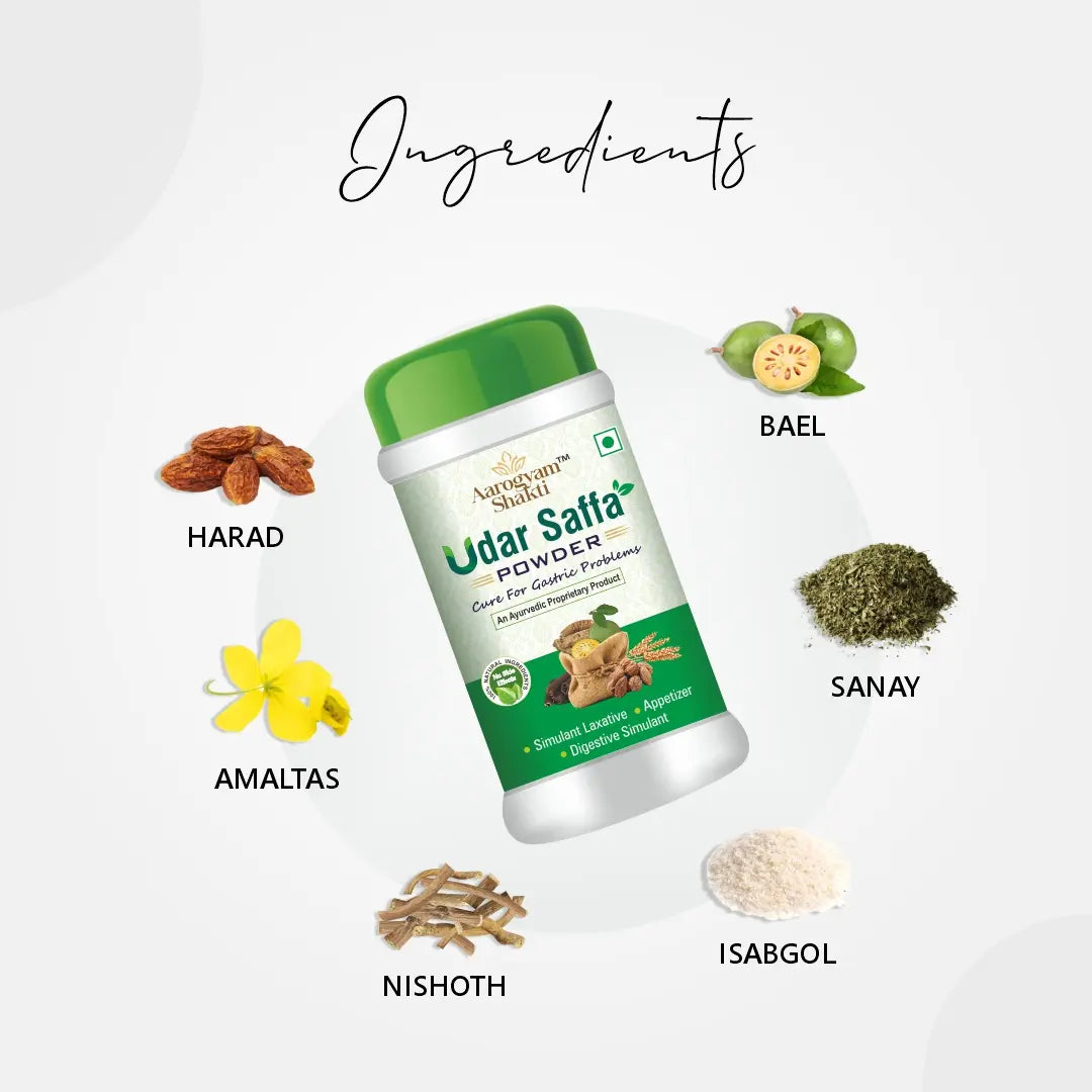Udar Saffa Powder (Pack of 2) - Natural Relief from Gas, Acidity & Constipation