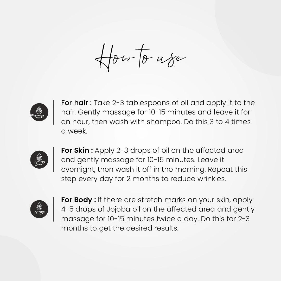 Jojoba Oil Cold Pressed 100ml - myvedobiindia