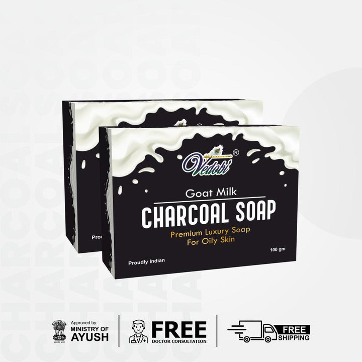 Payas-Goat milk Charcoal Soap for Oily Skin (Pack of 2) - myvedobiindia