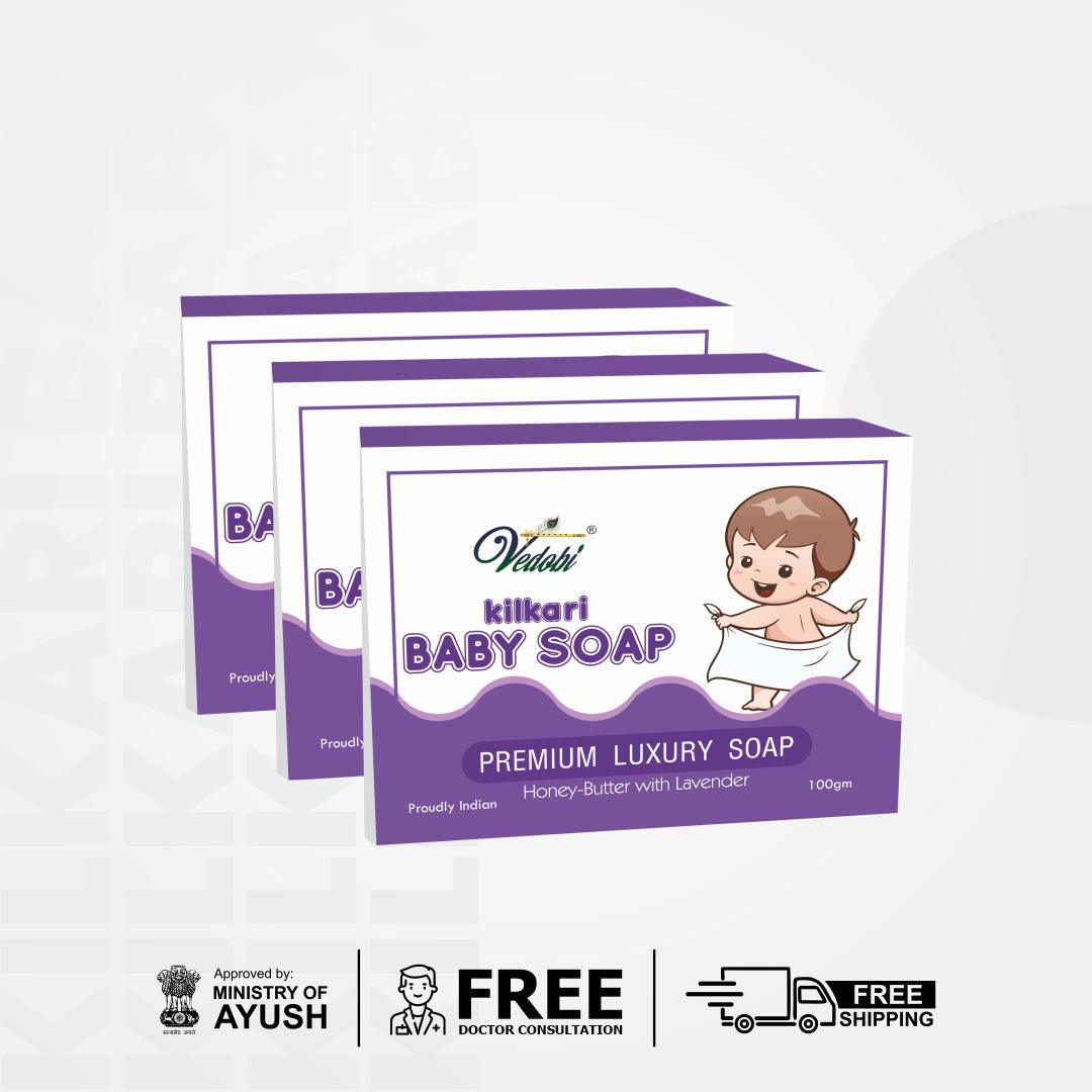 Kilkari Baby Soap Honey Butter With Lavender (Pack of 3) - myvedobiindia