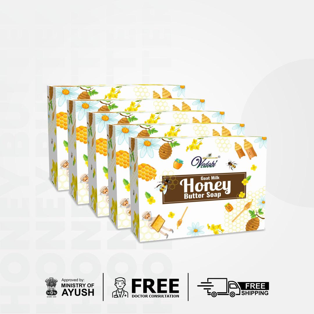 Payas-Goat Milk with Honey Butter Soap for Dry Skin (Pack of 5) - myvedobiindia